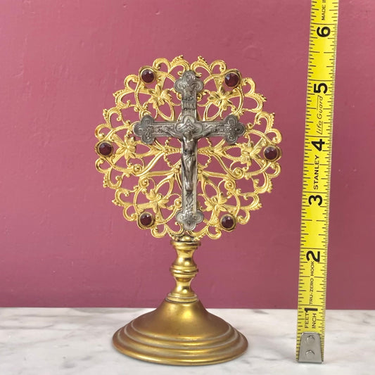 Vintage Gold Filigree Crucifix Stand