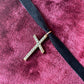 Victorian Seed Pearl Cross on Velvet Choker
