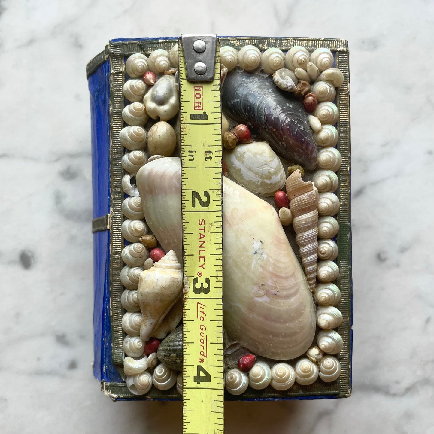 Victorian Book Shaped Shell Work Box