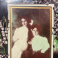 Antique Celluloid on Tin Photo of Two Girls
