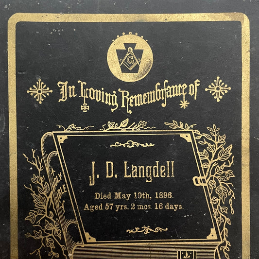 Masonic Mourning Card