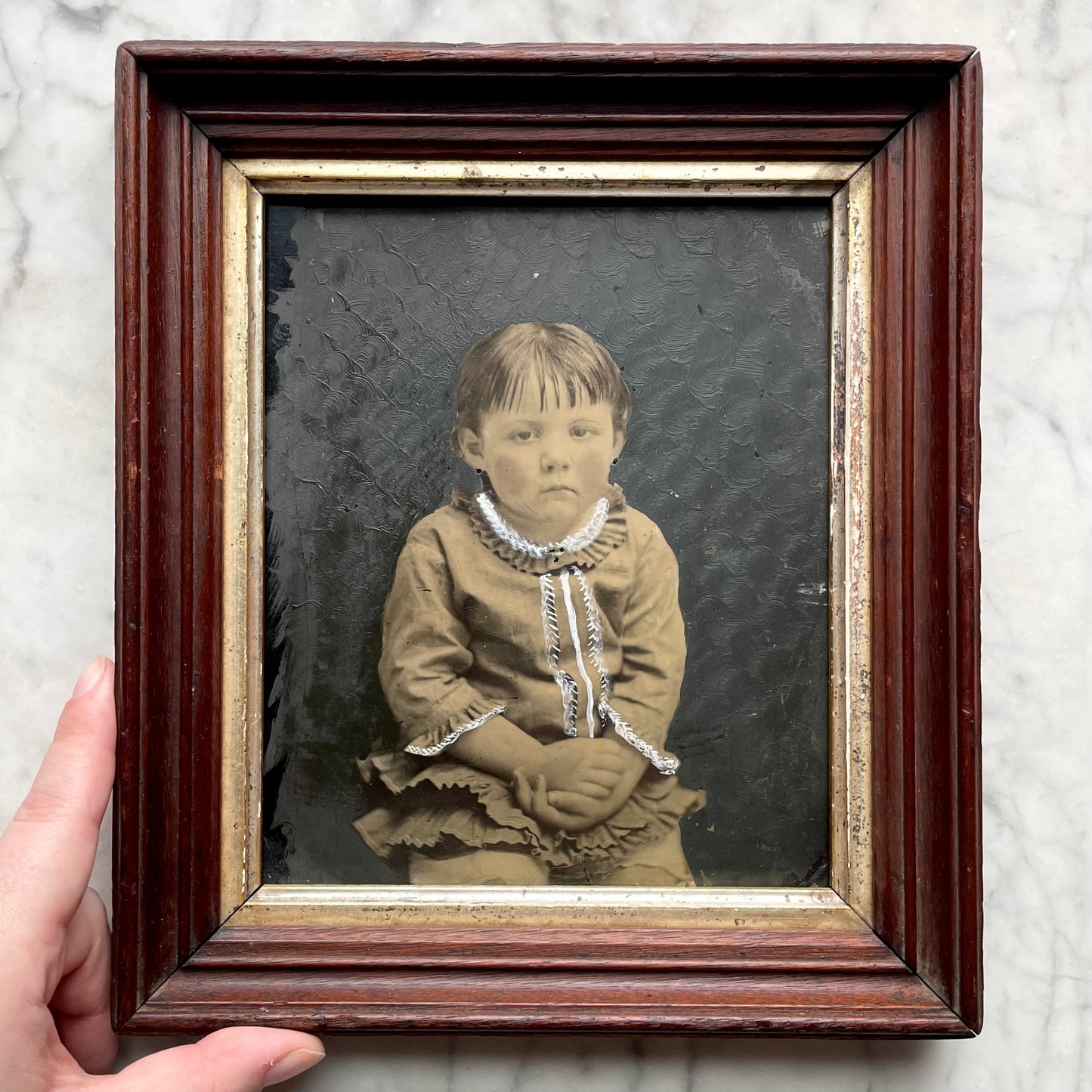 The Saddest Girl | Full Plate Framed Tintype