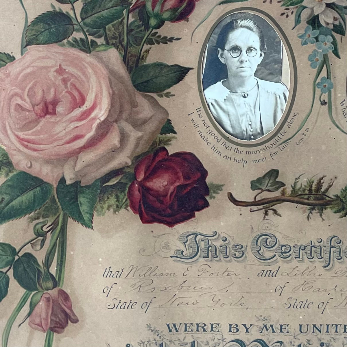 Victorian Marriage Certificate in Original Frame