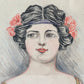 Belle Époque Beauty | Antique Crayon Sketch | 1908
