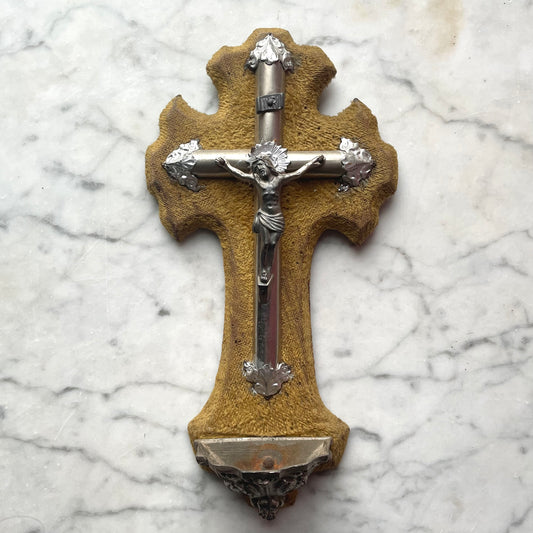 Antique French Velvet Holy Water Font