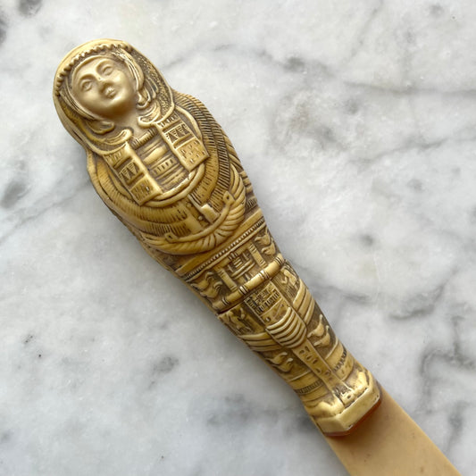 Antique Erotic Letter Opener | Nude Lady in Sarcophagus