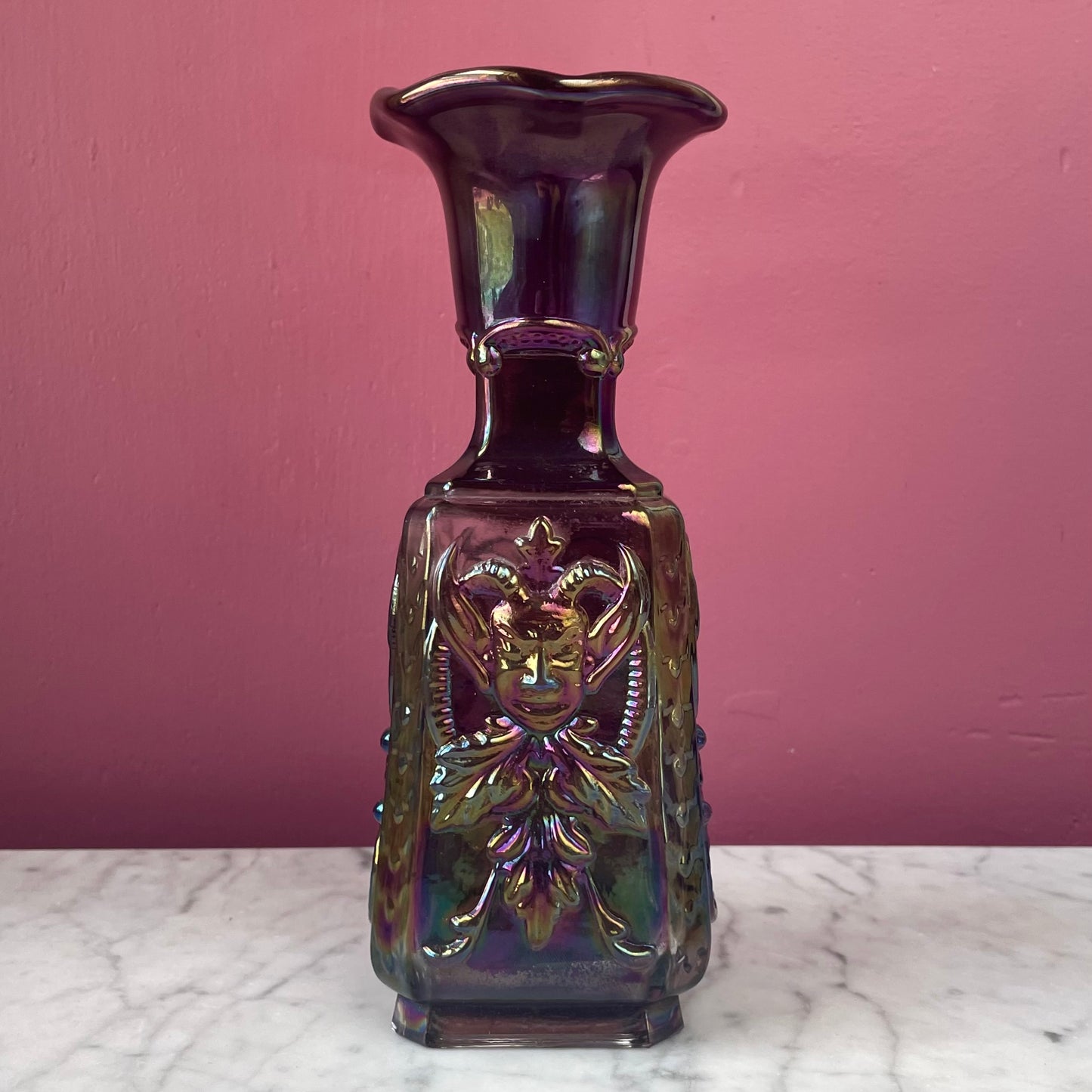 Antique Imperial Glass Mephistopheles Vase