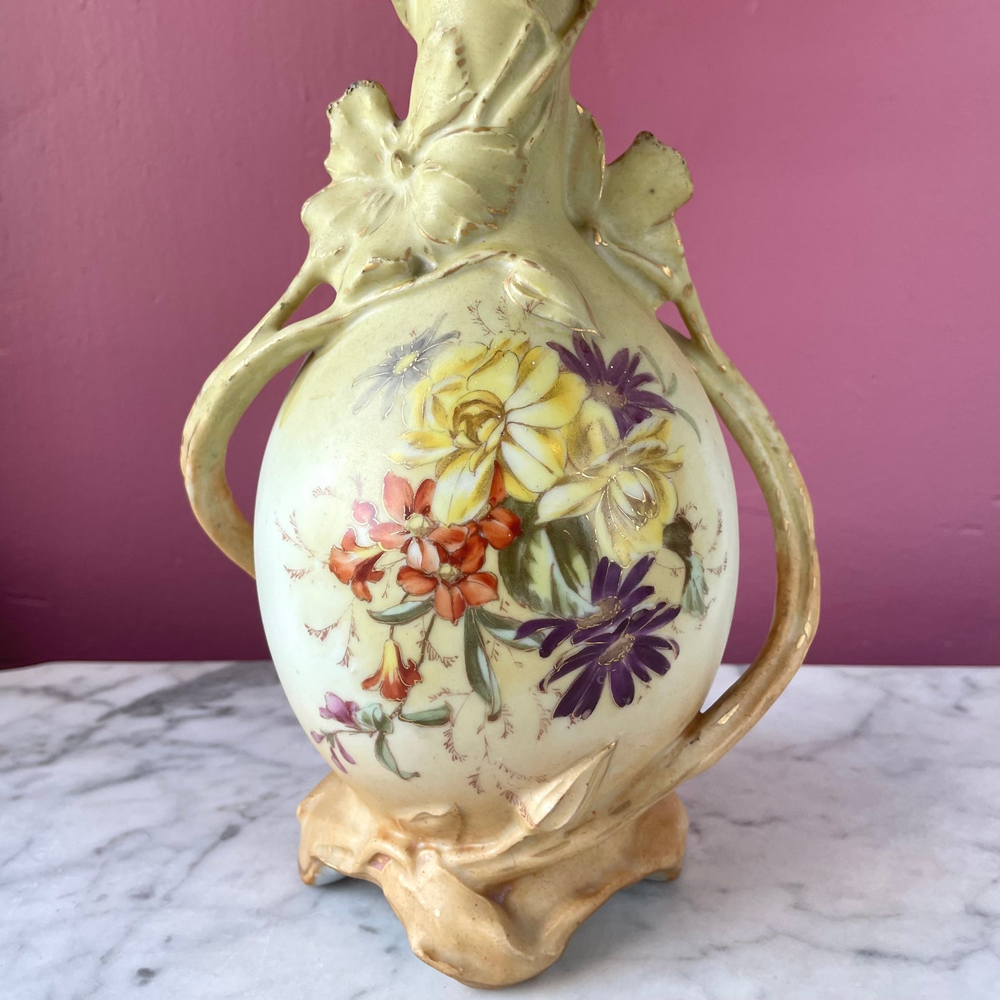 Antique Art Nouveau Floral Vase