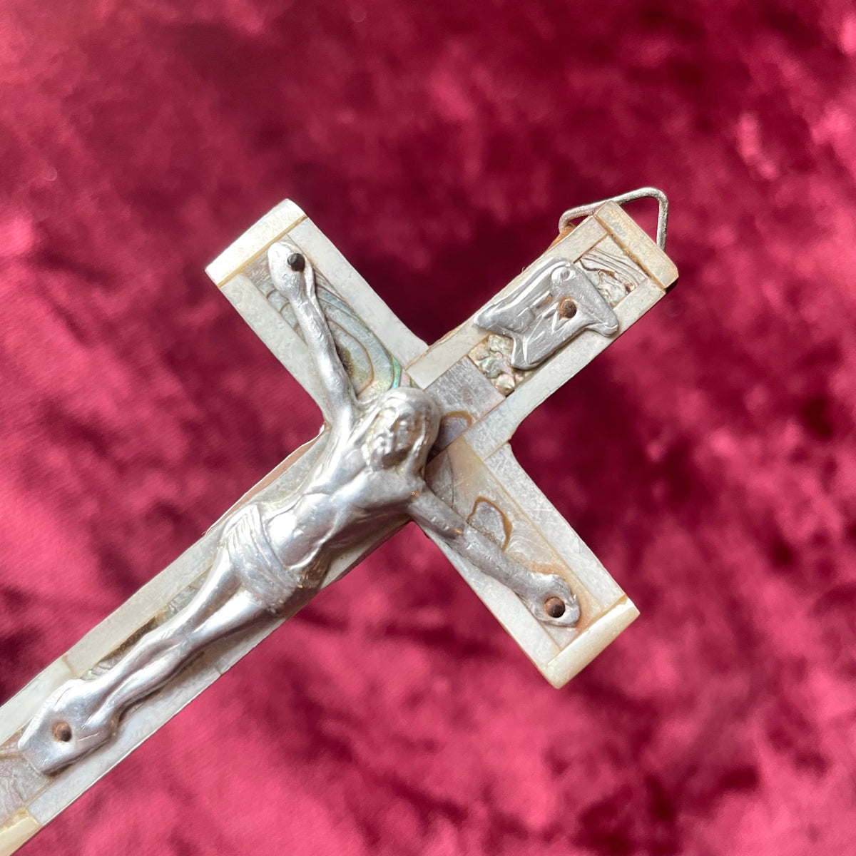 Vintage Abalone Crucifix | Holy Land Souvenir
