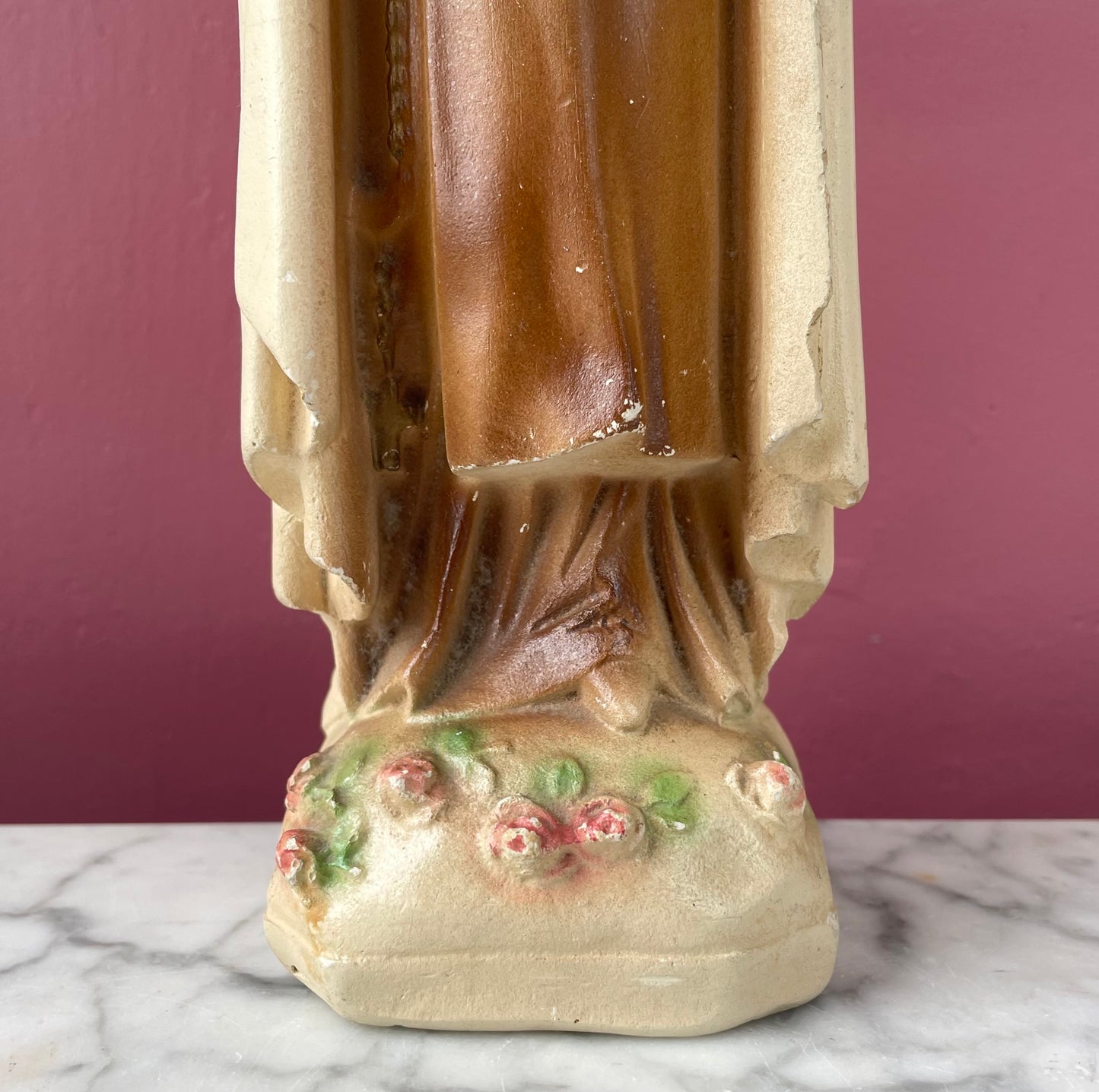 Vintage Chalkware Statue of Saint Thérèse of Lisieux