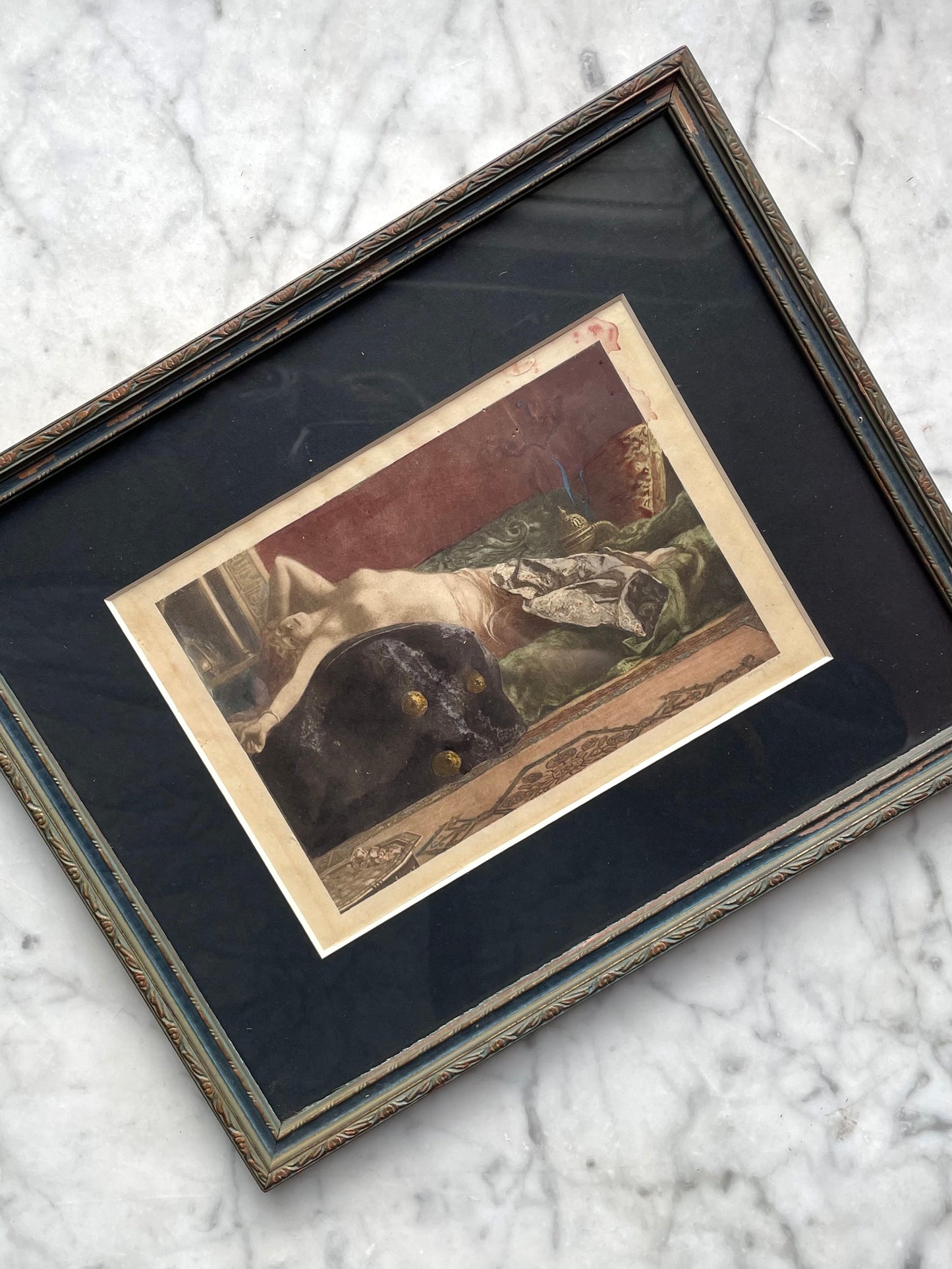Reclining Odalisque | Hand Colored Photogravure | 1902