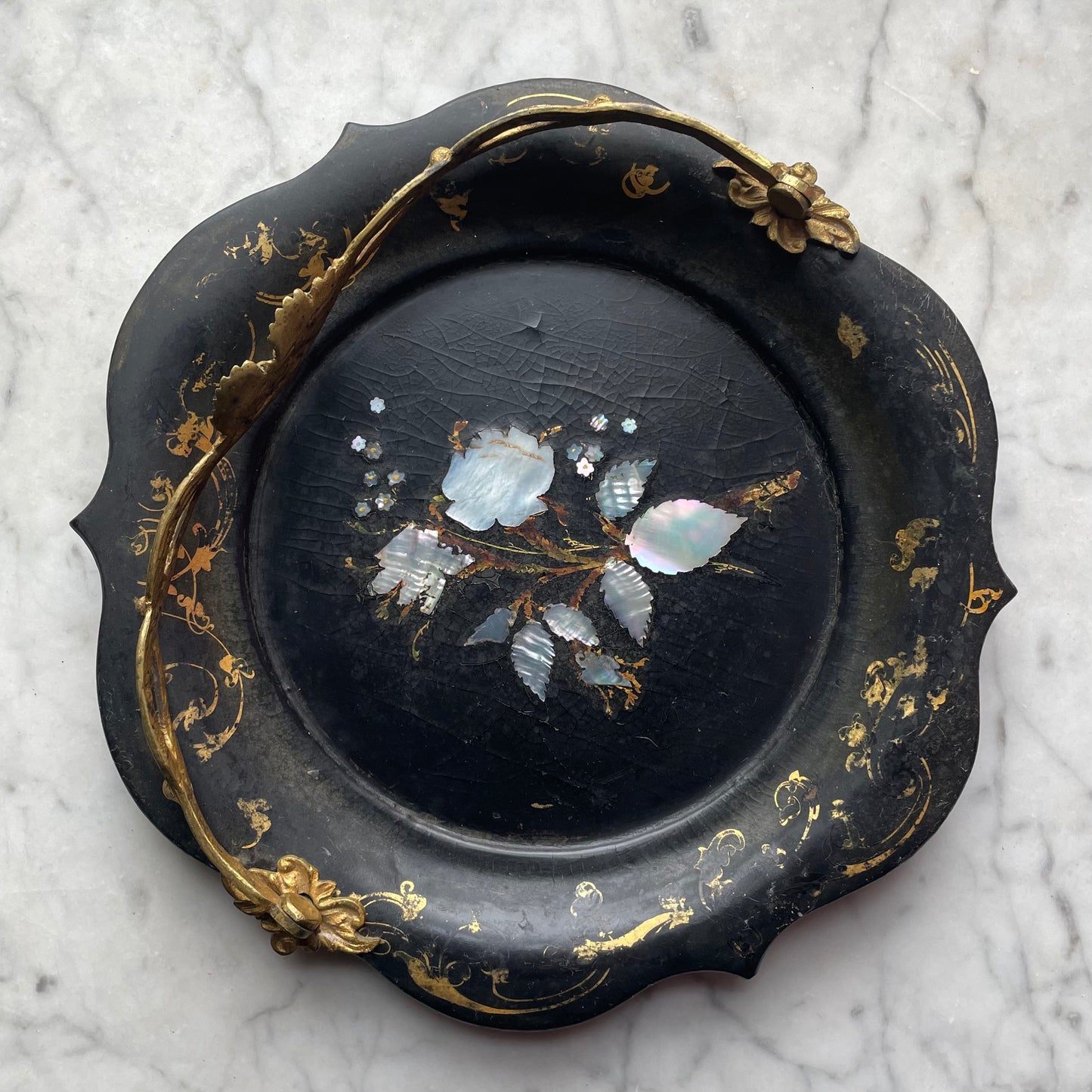 Victorian Mother of Pearl Inlaid Calling Card Tray