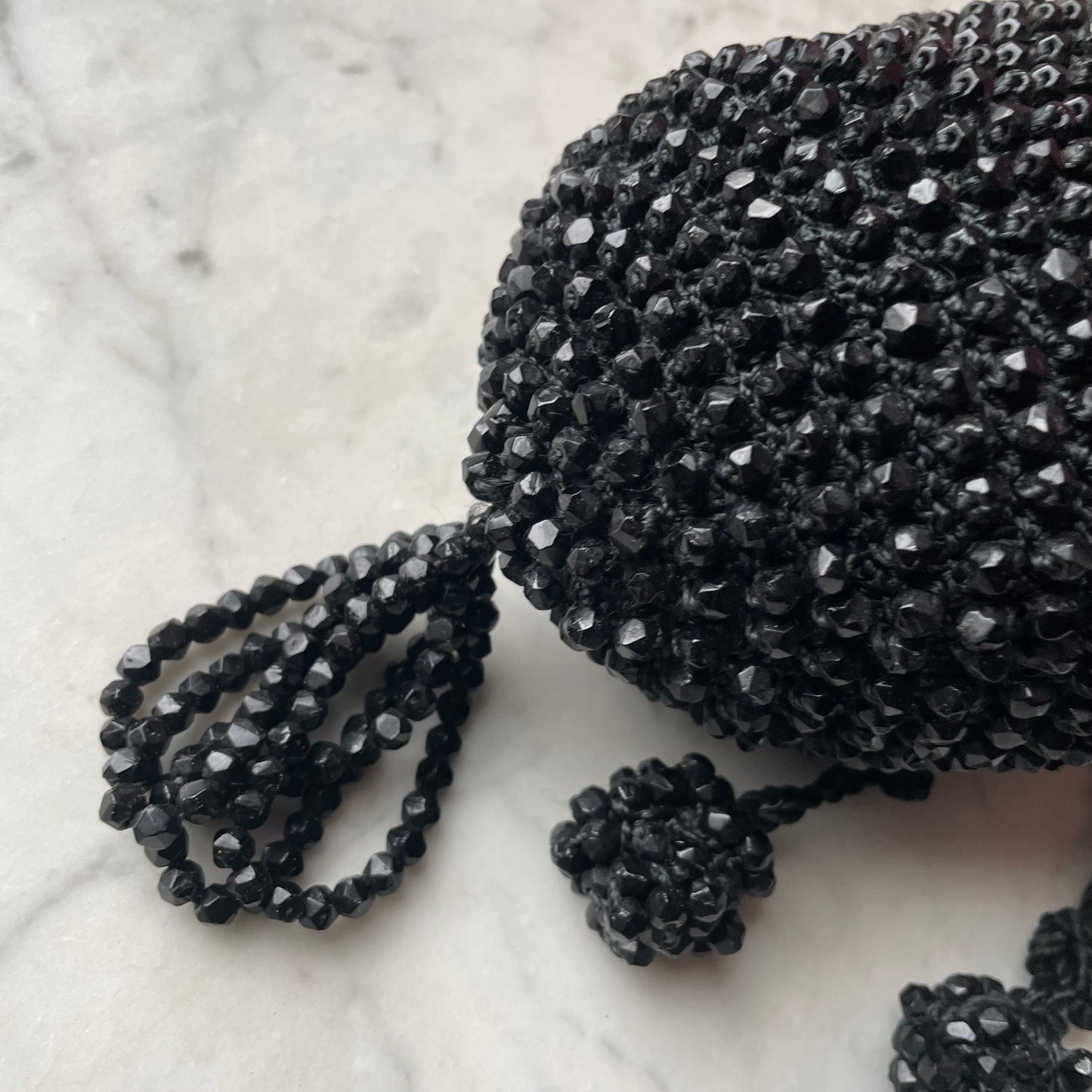Victorian Mourning Purse with Jet Beads