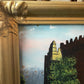 Antique Reverse Painted Glass Castle