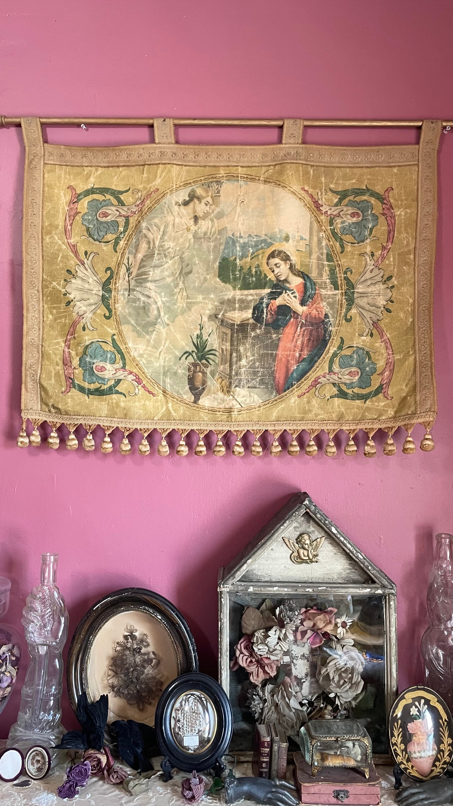 Antique Religious Banner | The Annunciation