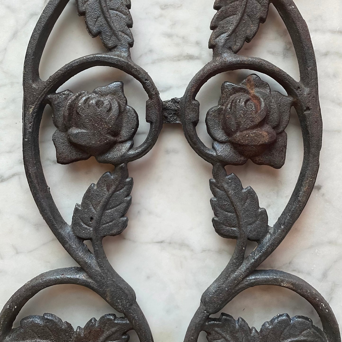 Antique Cast Iron Rose Panel