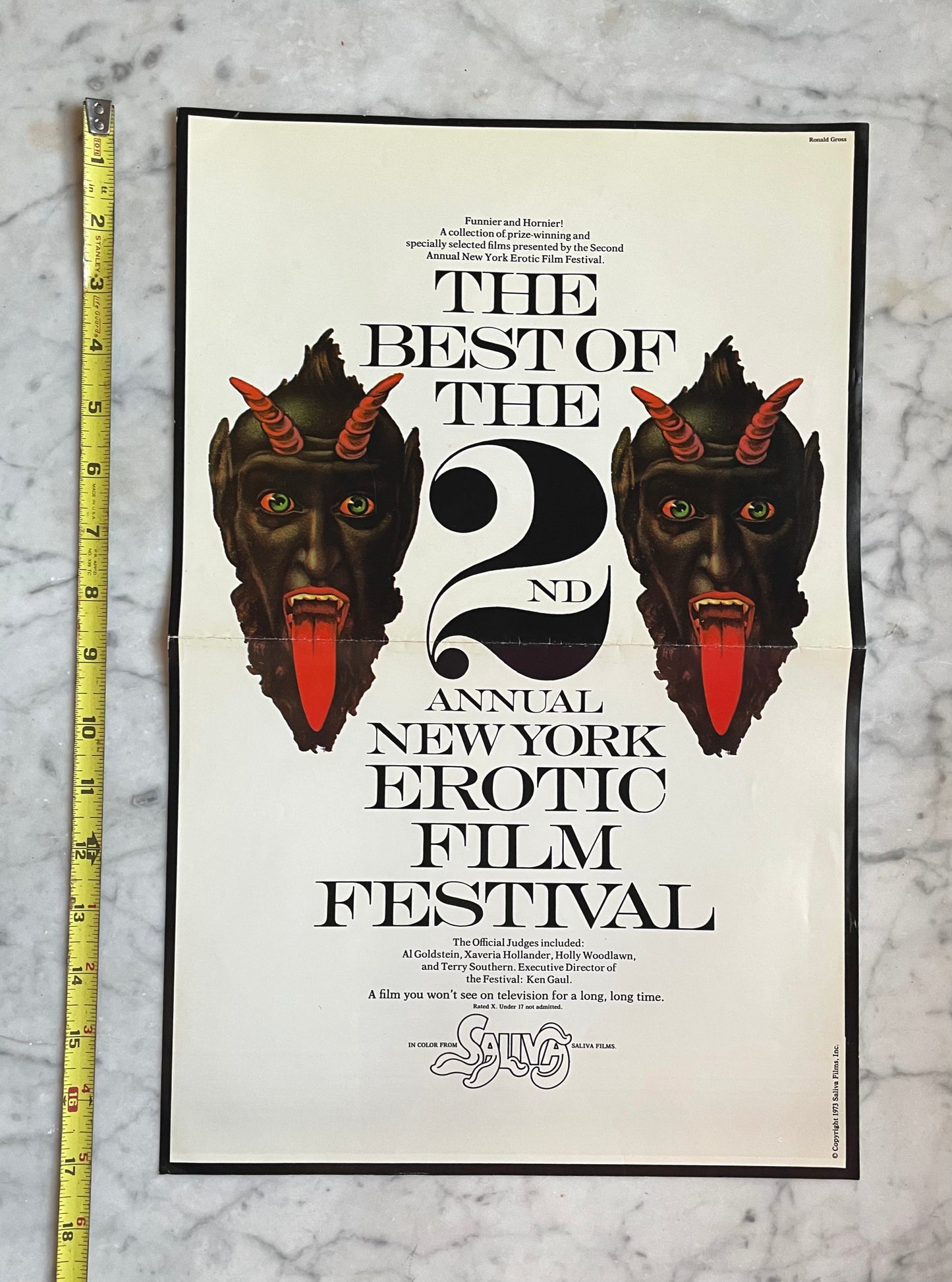 Best of the 2nd Annual New York Erotic Film Festival 1972 | Original Poster with Krampus Die Cuts