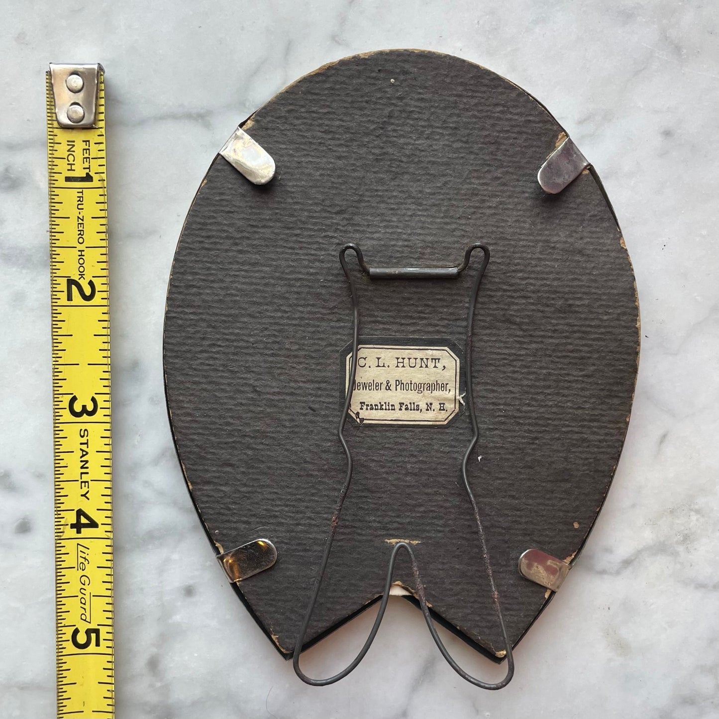 Victorian Tintype in Velvet Horseshoe Frame