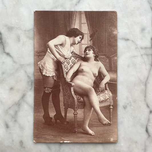 Antique Sapphic Erotic Postcard