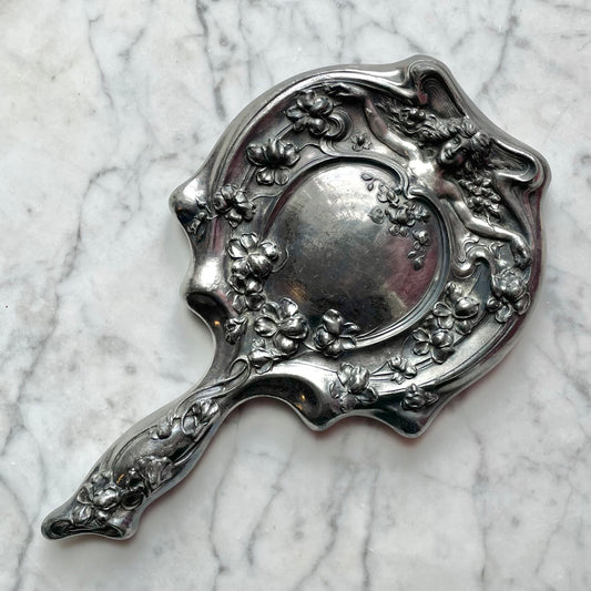 Antique Art Nouveau Hand Mirror
