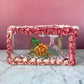 Antique Glass & Ribbonwork Handkerchief Box