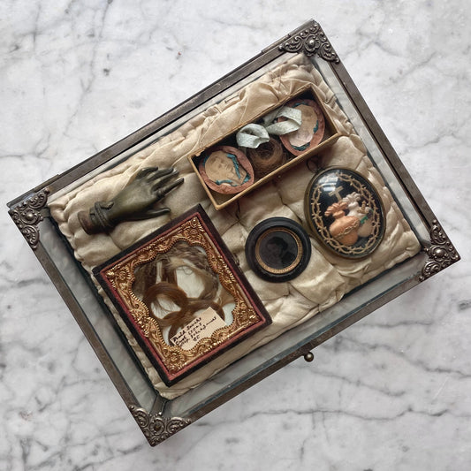 Victorian Glass Box with Silk Pillow