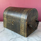 Vintage Leather Treasure Chest Jewelry Box