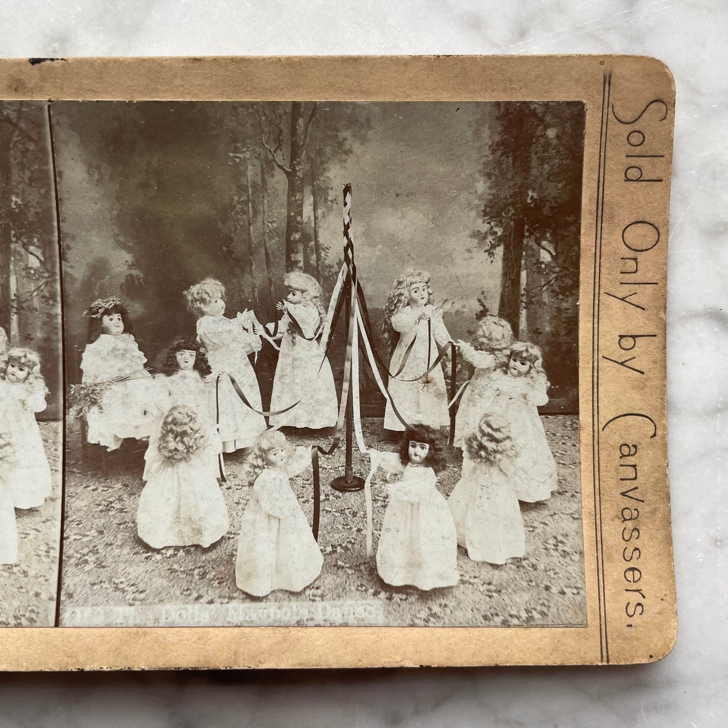 The Dolls’ May Queen | Antique Stereocard