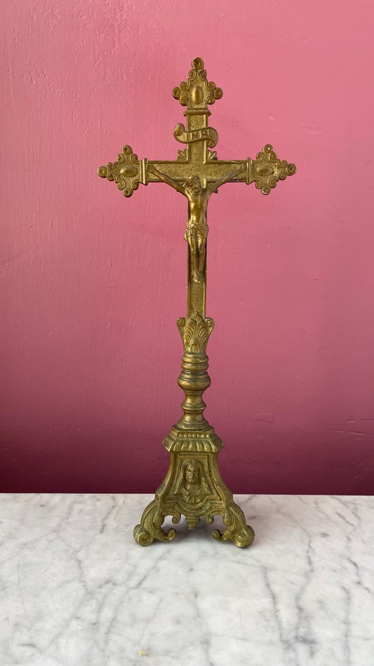 Antique Brass Crucifix