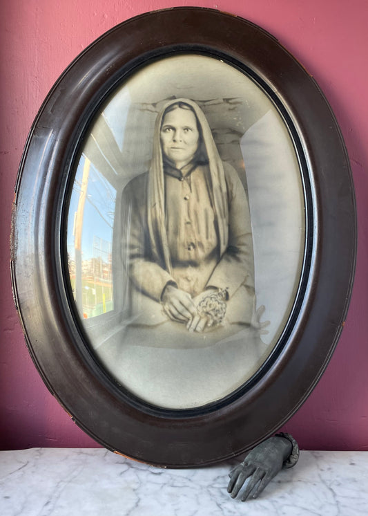 Long Black Veil | Antique Framed Solar Enlargement