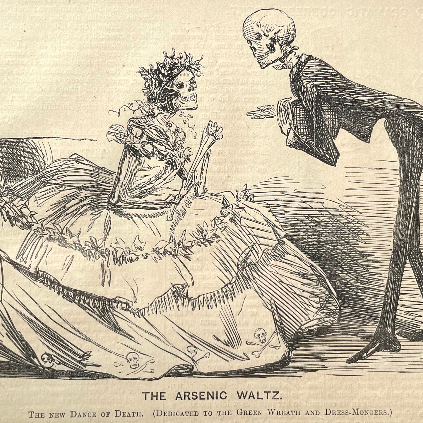 Arsenic Waltz | 1862 Punch Cartoon Satirizing Arsenic Green Dyes