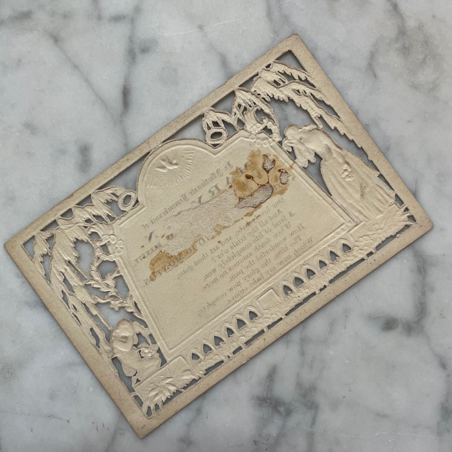 Victorian Die Cut Memorial Card | 1870