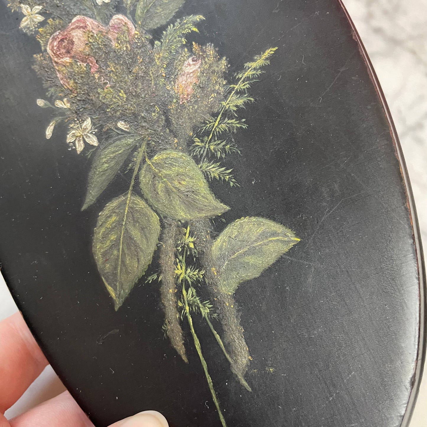 Victorian Rose Painting on Board