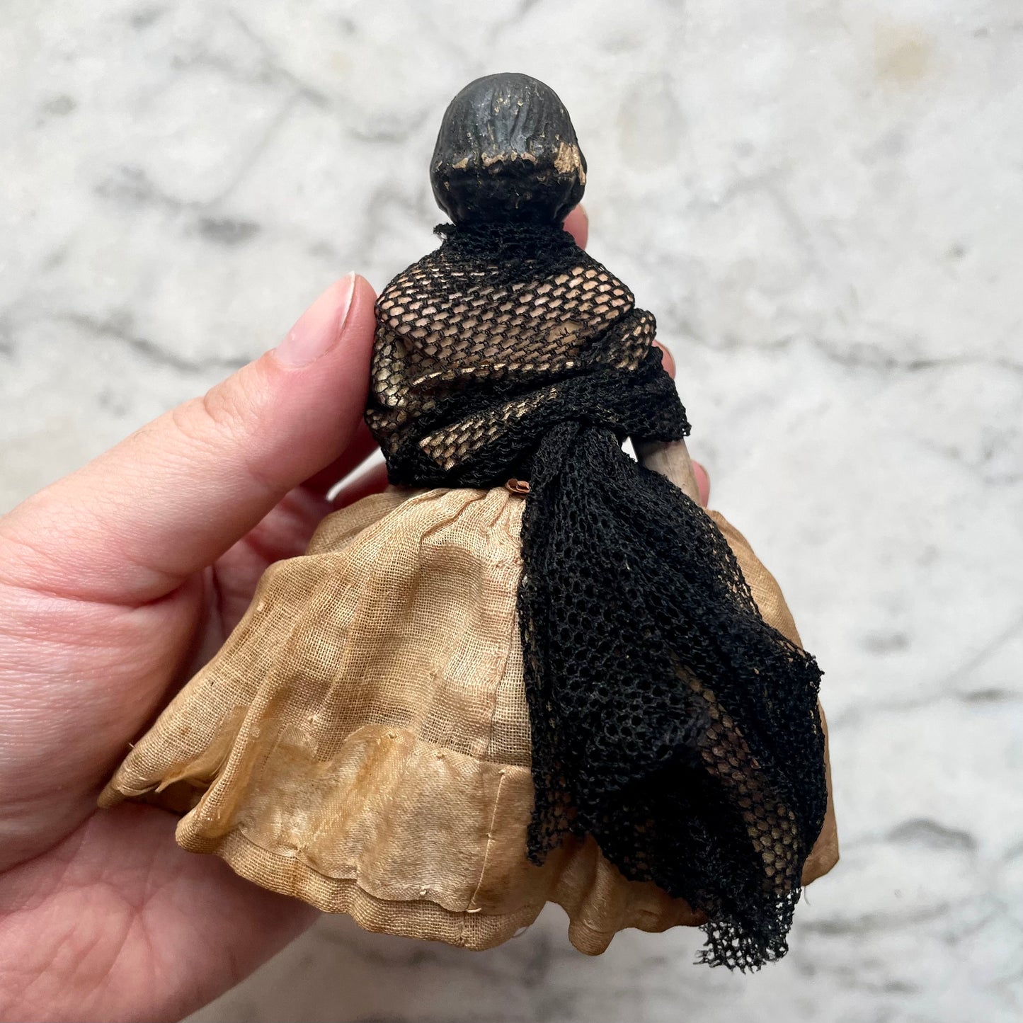 Victorian Milliner’s Model Doll on Wooden Base | 1849