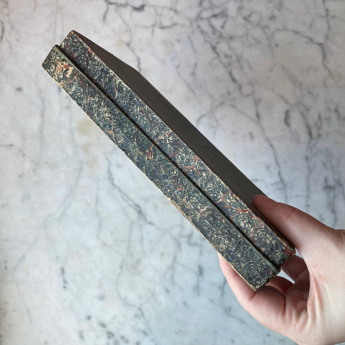 Early 19th Century Marbled Paper Box