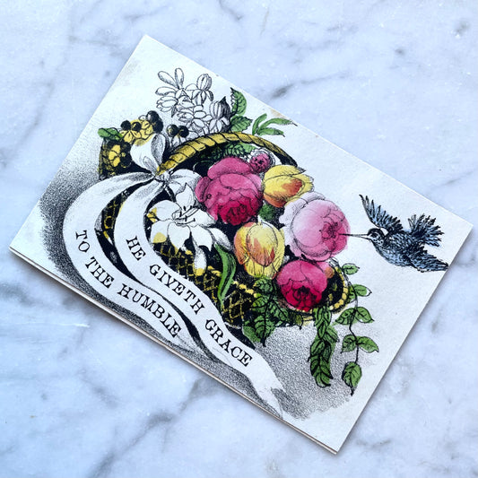 Victorian Holy Card | He Giveth Grace to the Humble