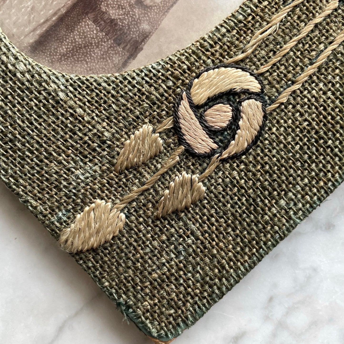 Antique Arts & Crafts Woven Frame