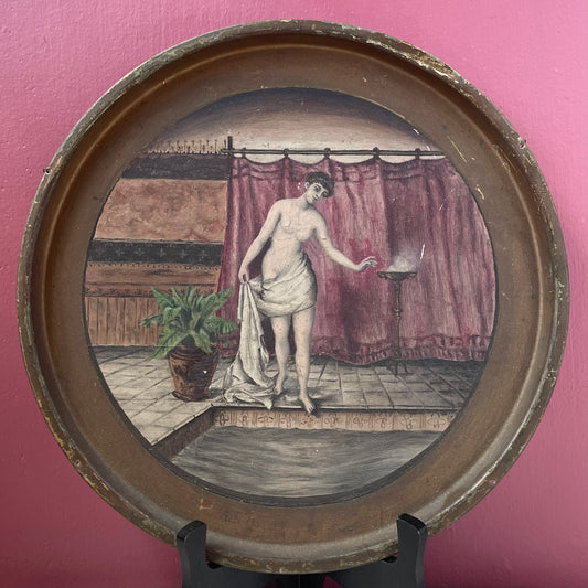Victorian Erotic Painting on Tin