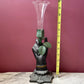Victorian Revival Metal & Glass Hand Vase