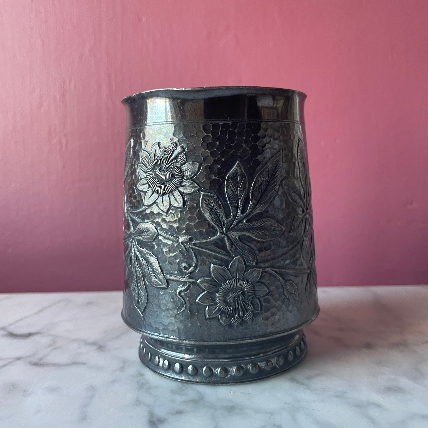 Victorian Silverplated Passionflower Mug