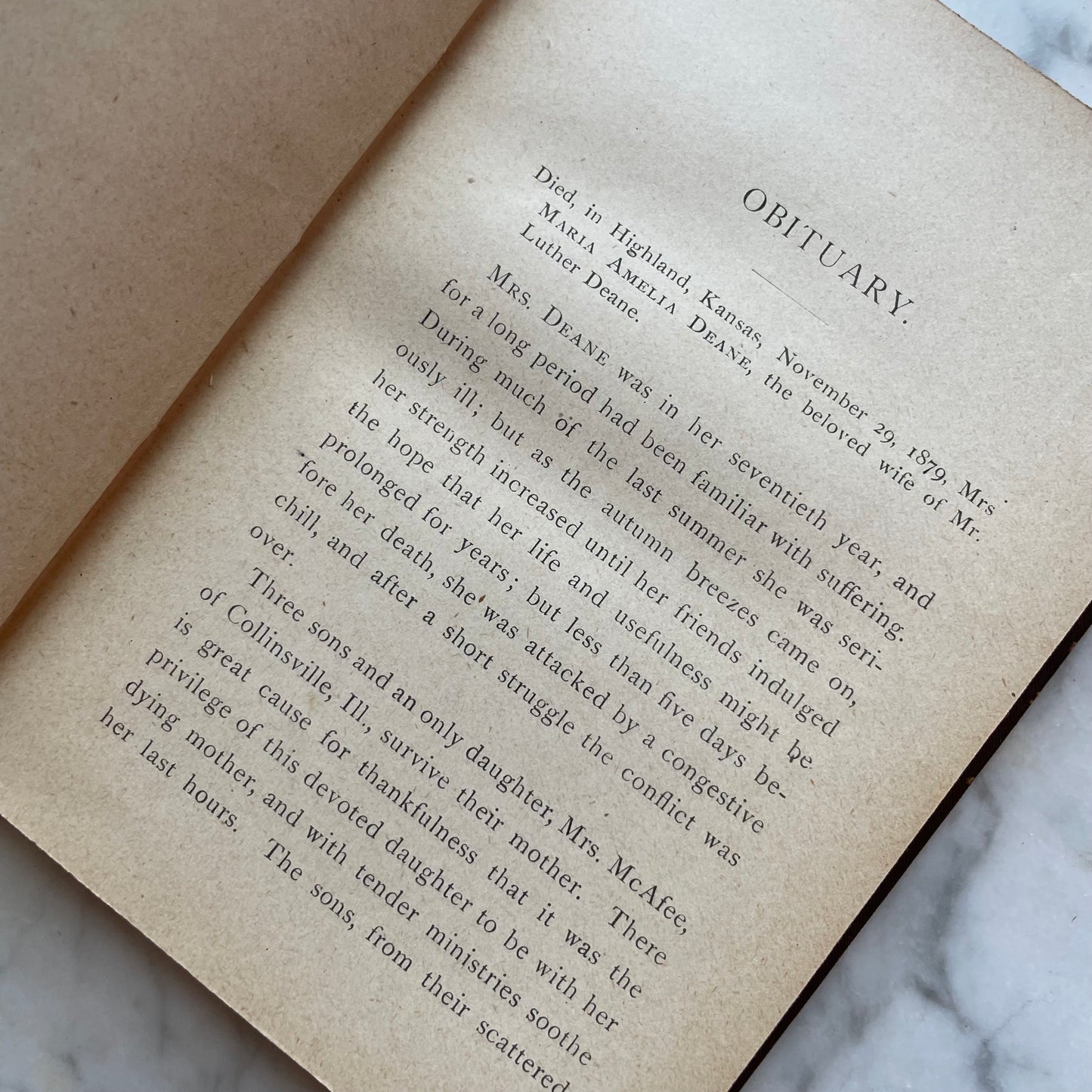 In Memoriam | Poems by Maria Amelia Deane | 1881