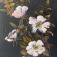Antique Black Floral Painting on Board