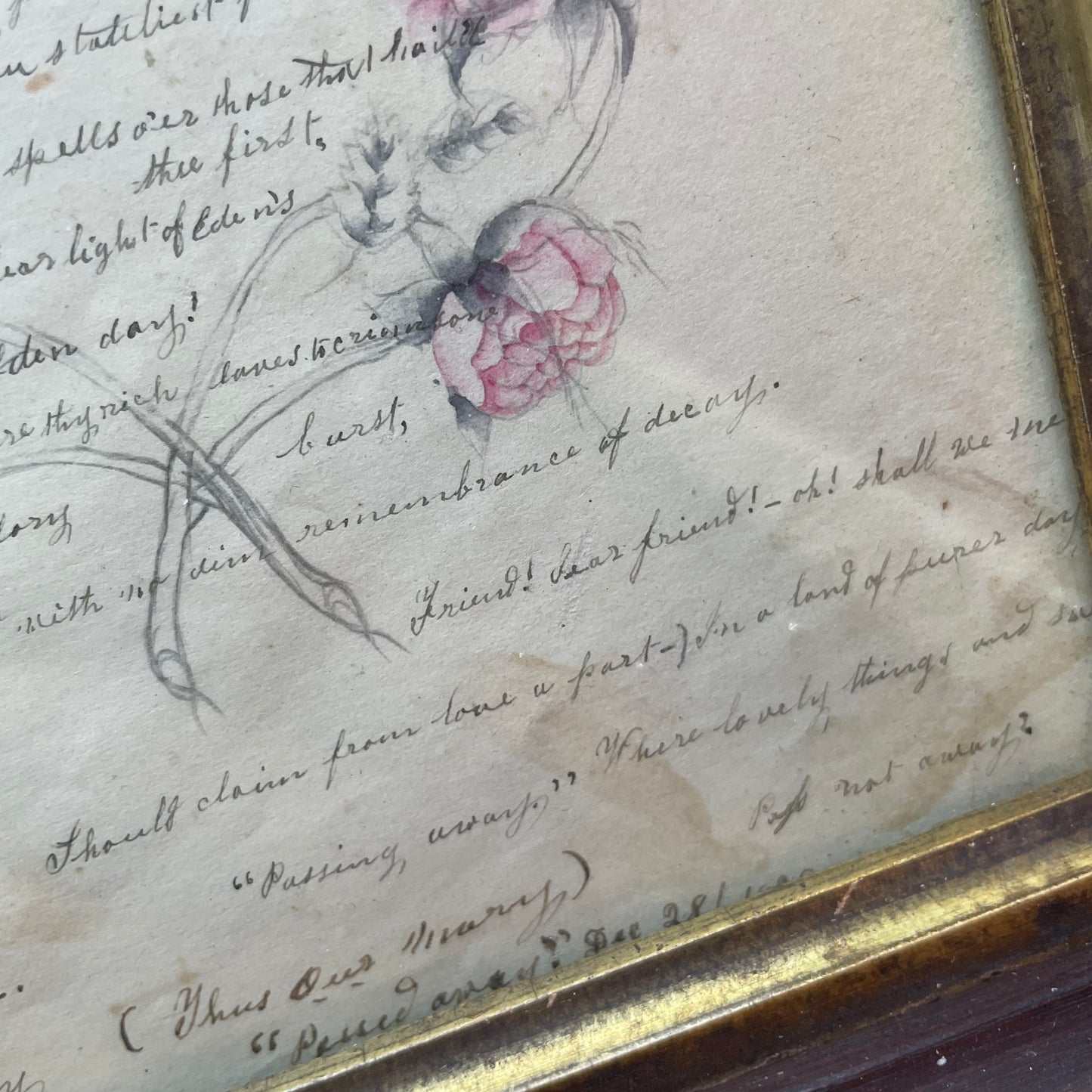 Passing Away | Victorian Memorial with Hand Painted Roses