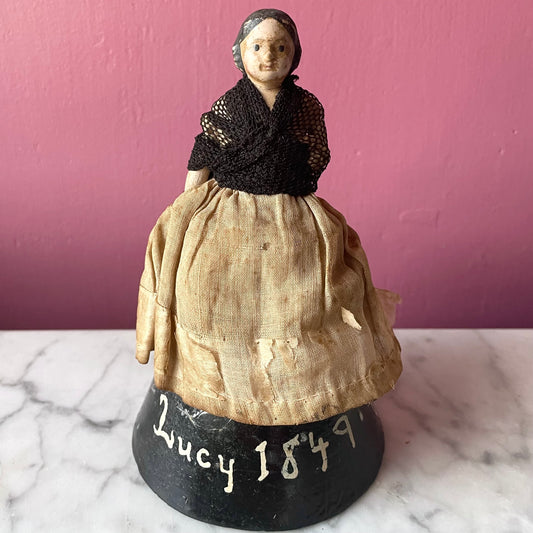 Victorian Milliner’s Model Doll on Wooden Base | 1849