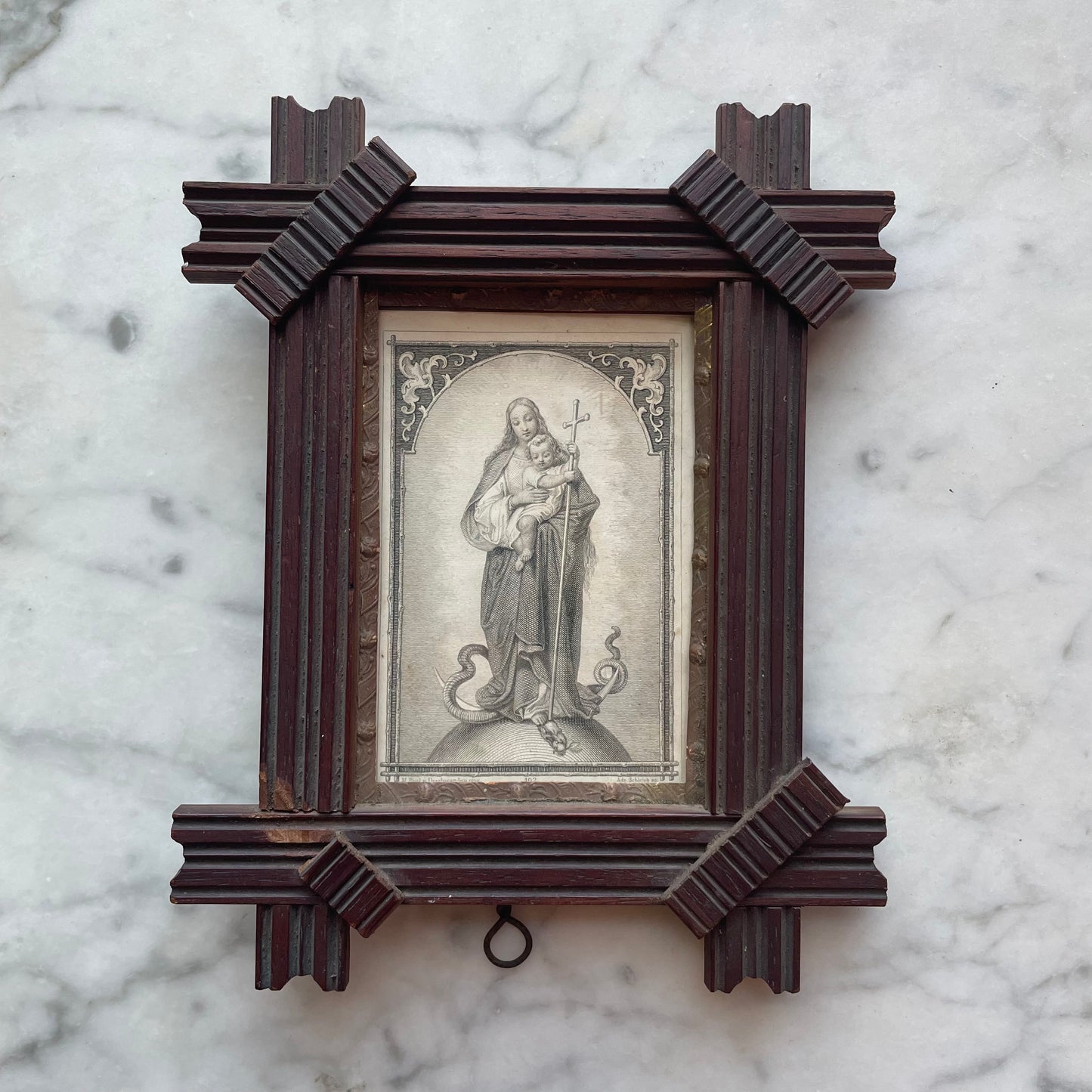 Blessed Mother in Miniature Victorian Frame