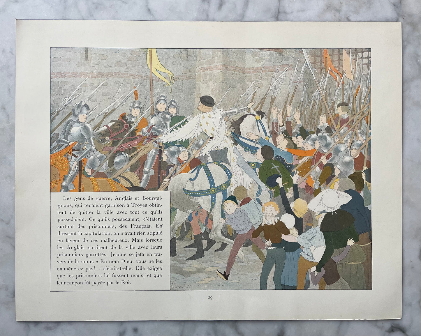Jeanne d’Arc Antique Print | Double Sided | M. Boutet de Monvel