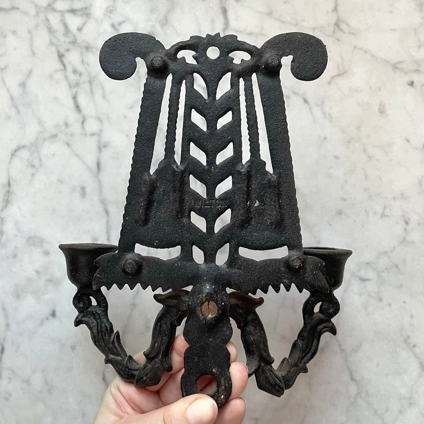 Witch’s Broom Candleholder | Vintage Wilton Cast Iron