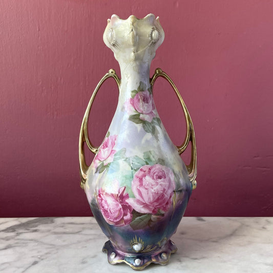 Art Nouveau Rose Vase | R.S. Prussia Porcelain