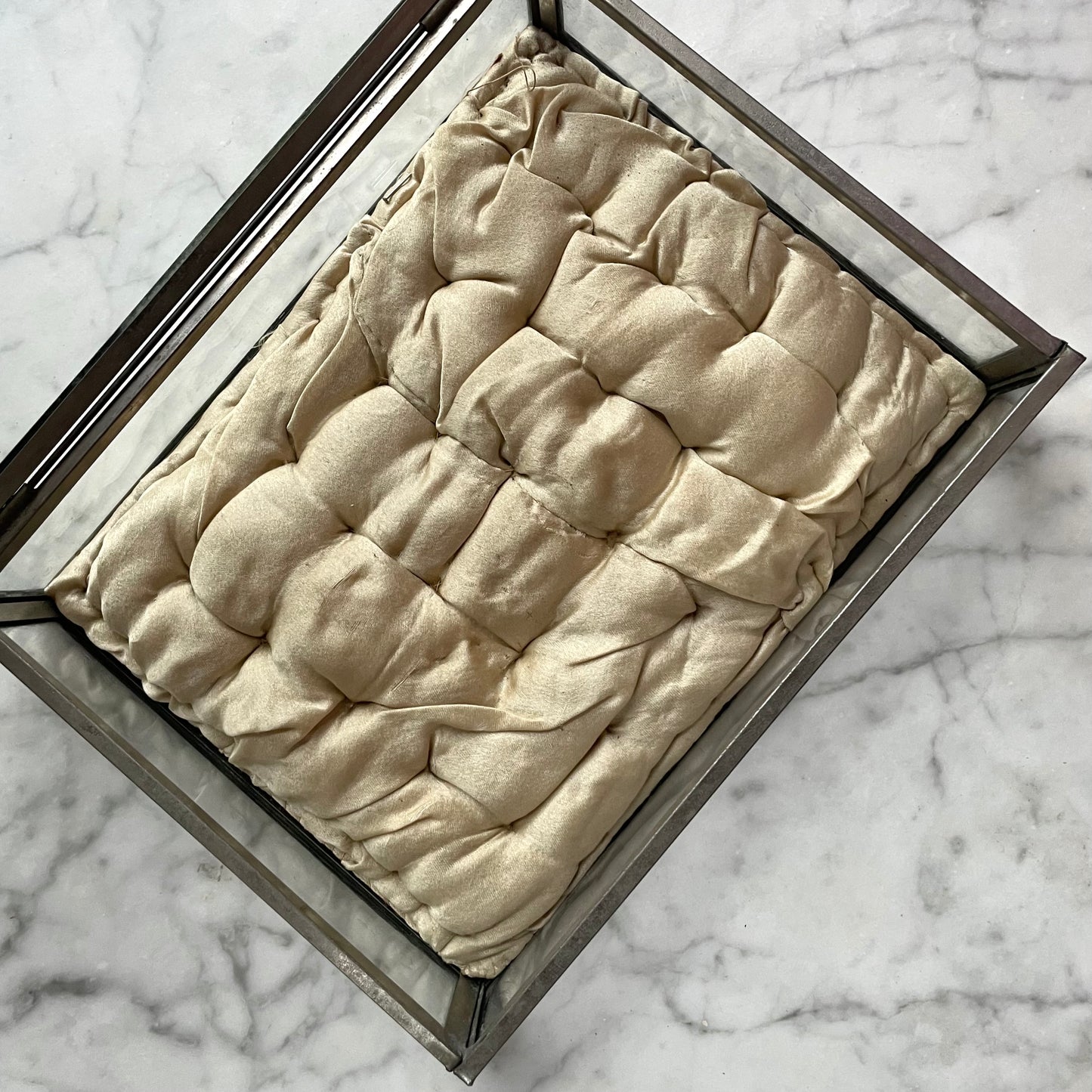 Victorian Glass Box with Silk Pillow