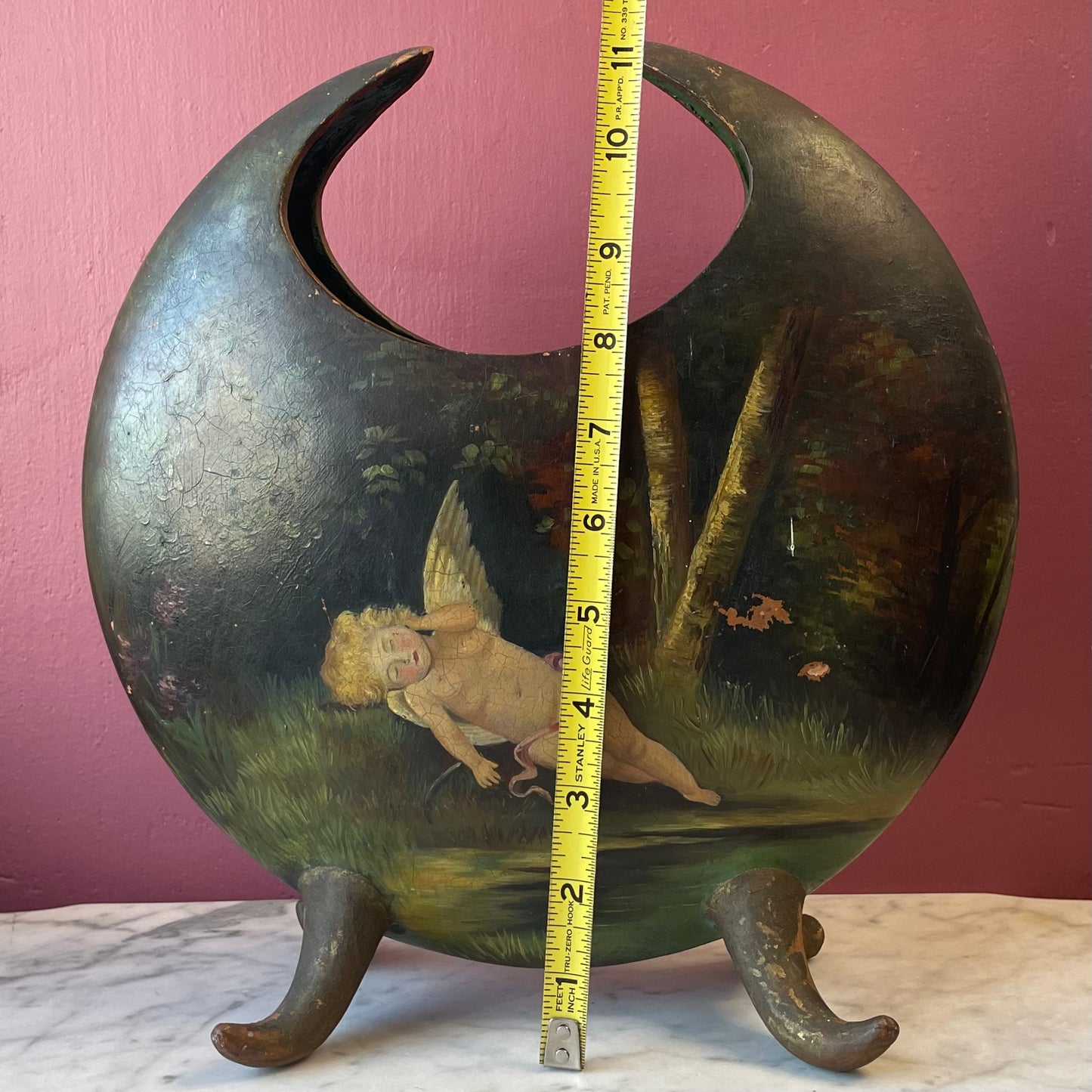 Victorian Sleeping Cupid Ceramic Moon